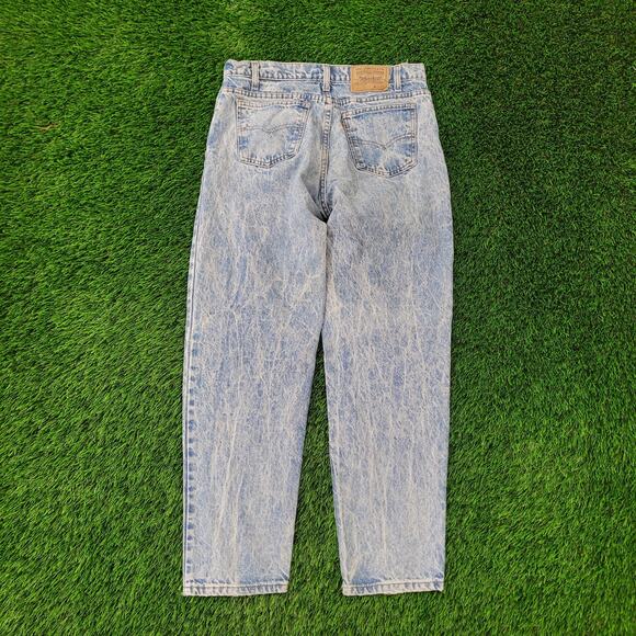 Vintage LEVIS 550 Tapered Baggy Jeans 32x29 Acid-Wash USA - Picture 2 of 16